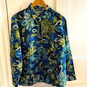 Colorful Silk Chico’s Blouse, size 3, perfect condition